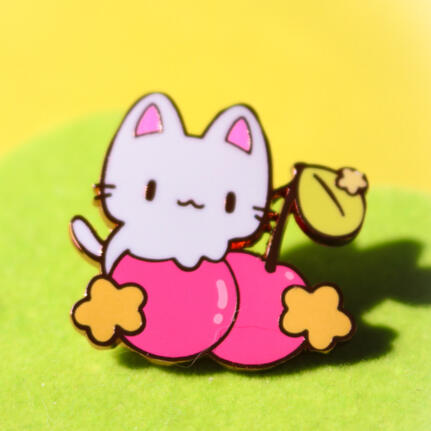 Cherry Kitty Enamel Pin